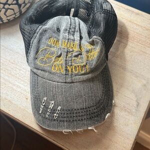 Yellowstone Beth Dutton Distressed Gray and Black Trucker Hat